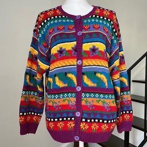 Vintage L.L. Bean Fruit button Up Cardigan Size M